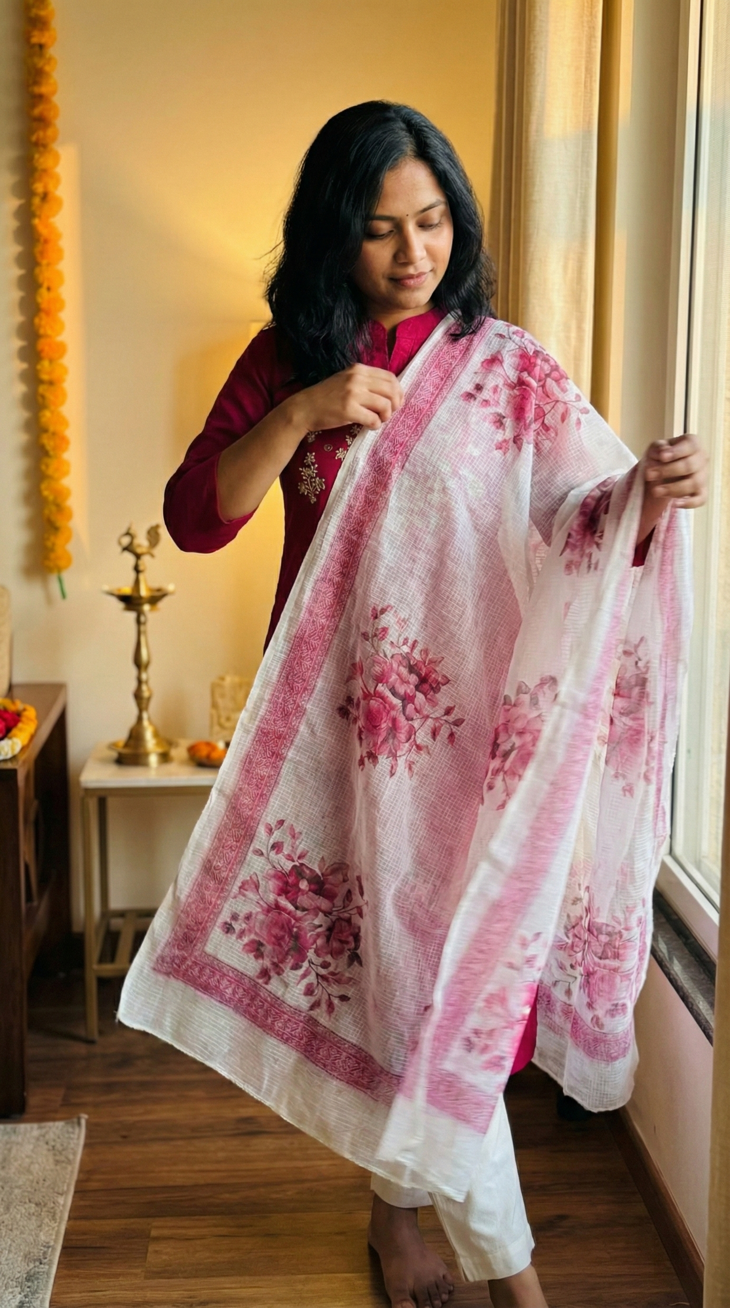 Wine Red Cut Dana & Moti Work Vichitr Kurti Set | Collar Neck Festive Suit | 3-Piece Traditional Outfit