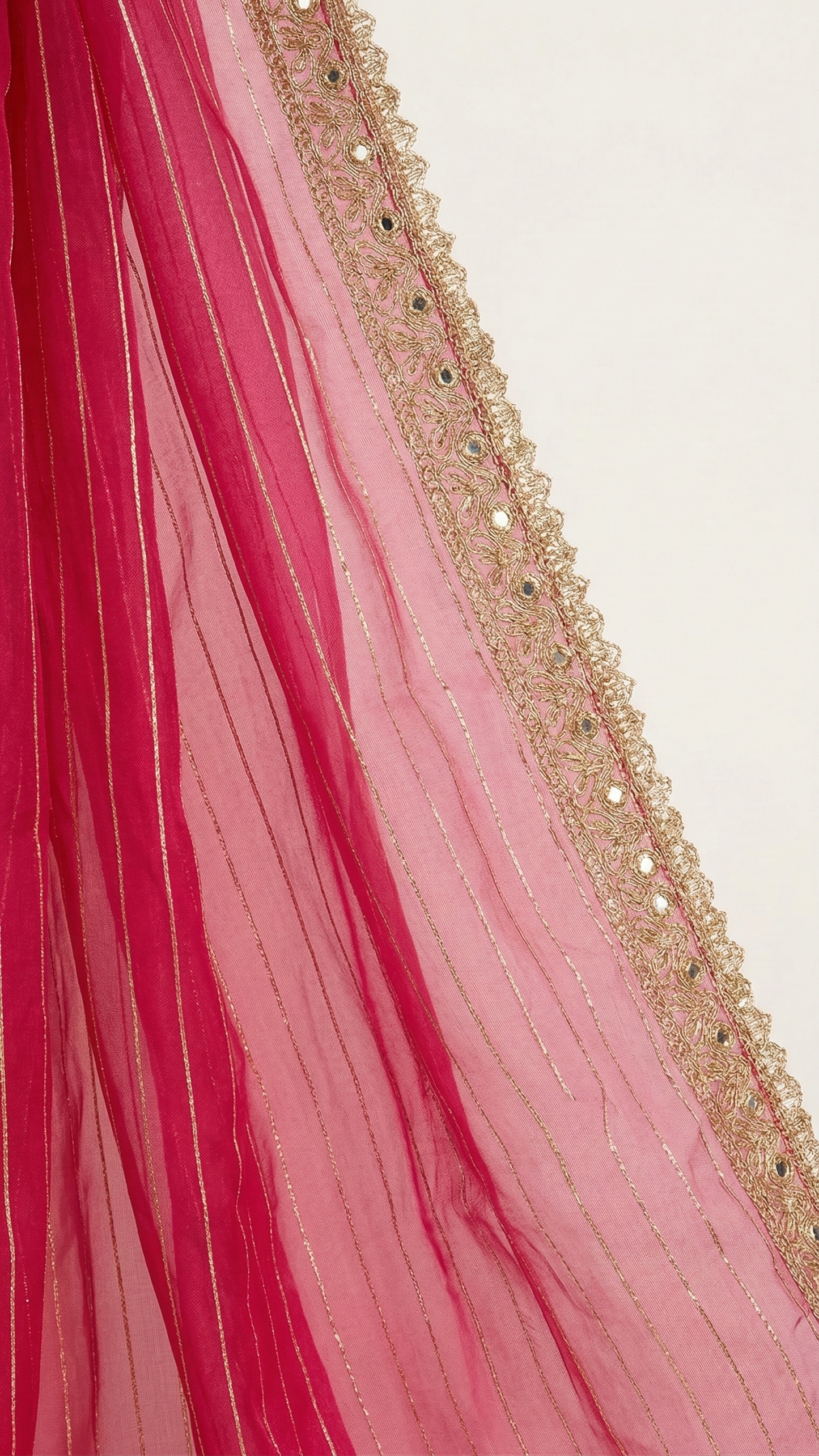 Ivory Jacquard Kurta Set with Patch Work & Organza Gota Dupatta – 3 Piece Festive Ethnic Wear